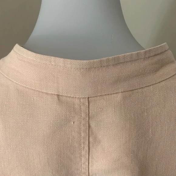 EILEEN FISHER 100% Linen Blazer Beige Blush Lightweight Button Front Size XS - Picture 14 of 16
